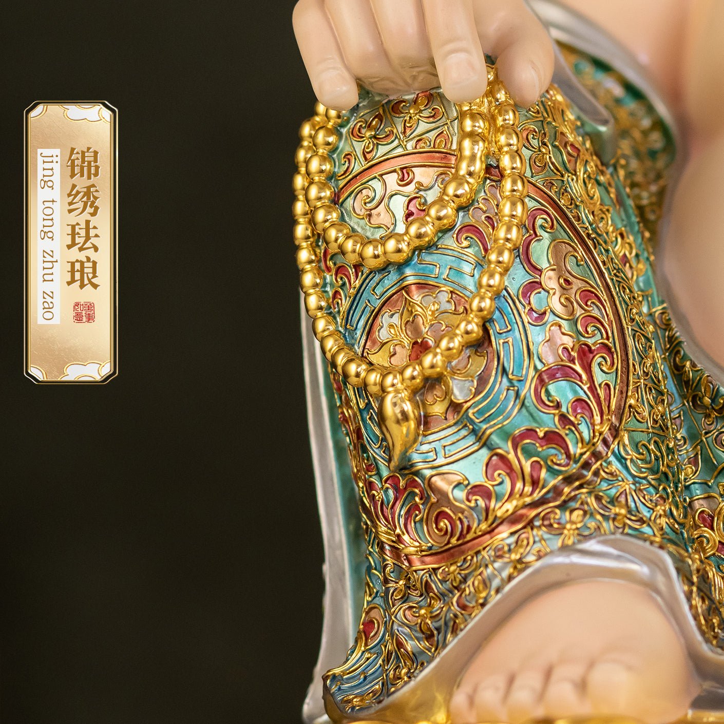 Finishing Enamel Premium pada Patung Buddha Tertawa Tembaga Tulen