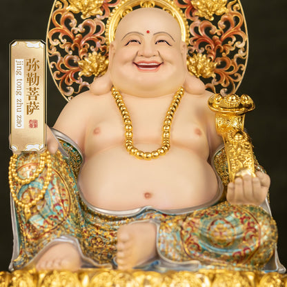 Patung Buddha Tertawa Tembaga Tulen, Simbol Kekayaan & Kebahagiaan