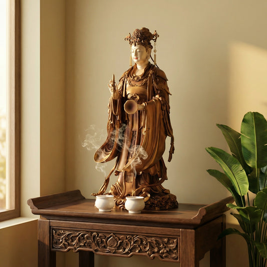 Antique Bronze Indra Statue, Size 48cm, Worship Decoration