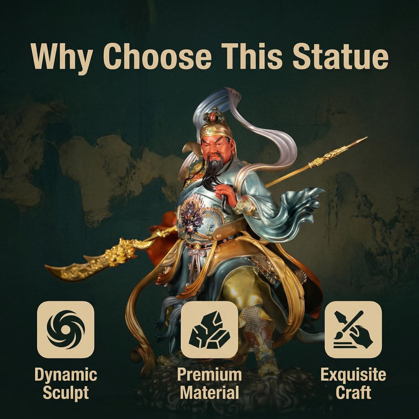Premium Guan Yu Statue with detailed craftsmanship