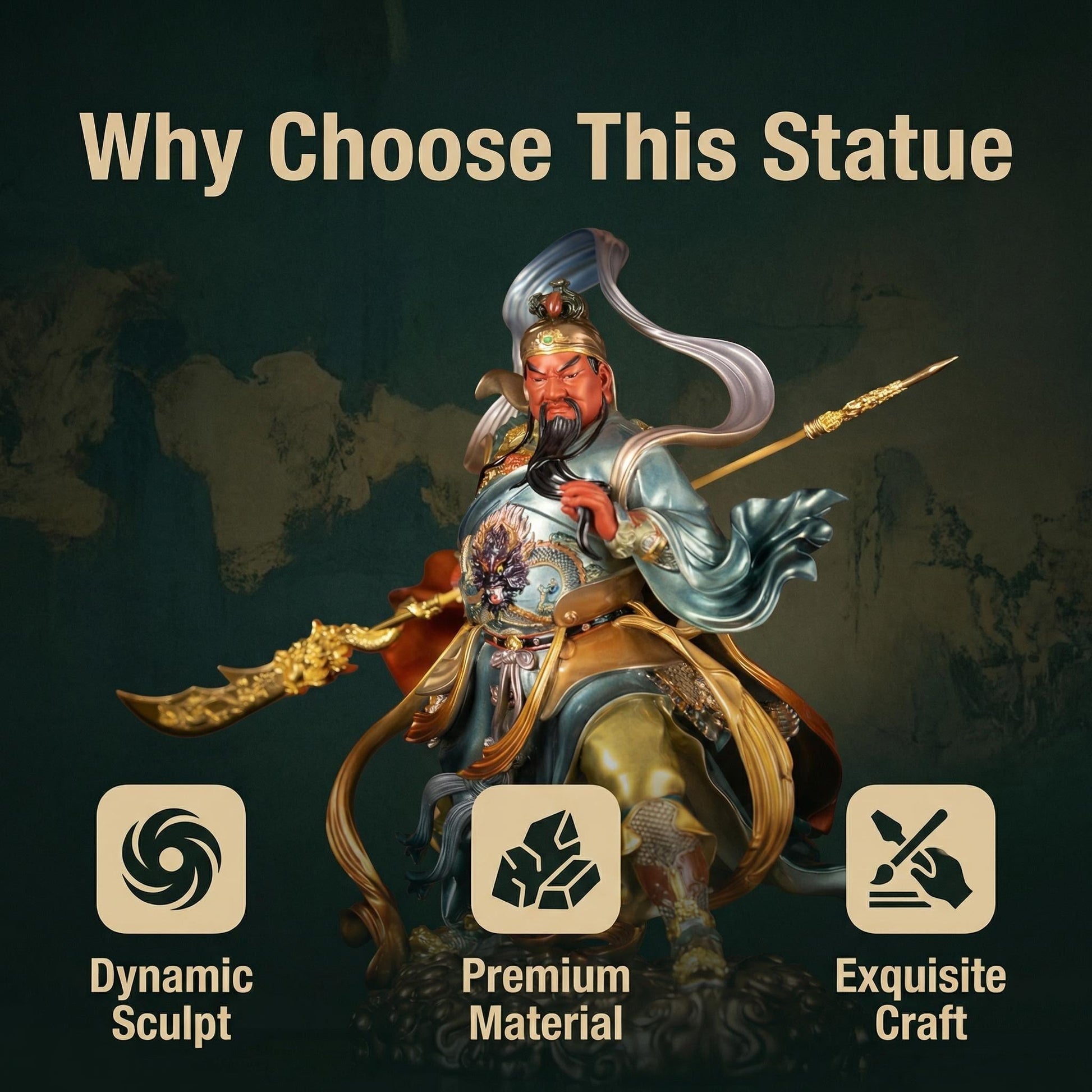 Premium Guan Yu Statue with detailed craftsmanship