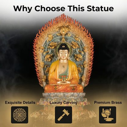 Patung Buddha Sakyamuni tembaga kuning enamel berkualiti tinggi untuk ibadah