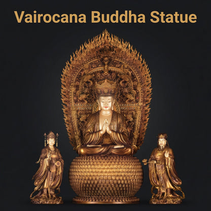 Patung Buddha Vairocana Tembaga Antik