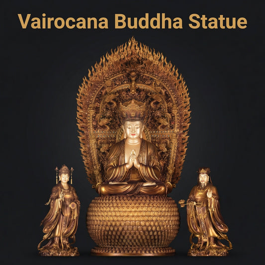 Patung Buddha Vairocana Tembaga Antik