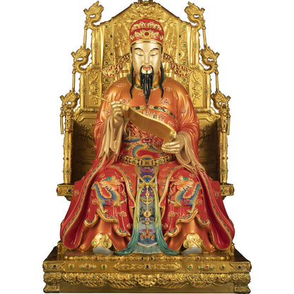 Full view of Wen Chang Di Jun statue, ideal for home altar & study decor
